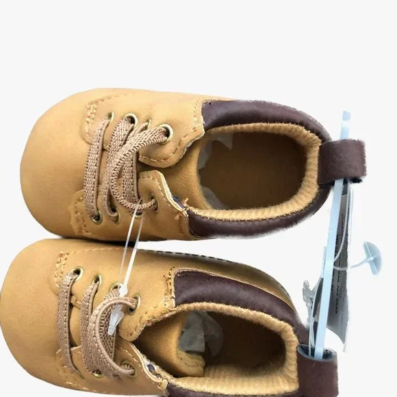Child of Mine Carters Tan Crib Shoes Work Boot Style Size 0-3 Months - Picture 2 of 9